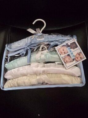 Baby Hanger Set - Pastel Blue and Neutral Cushioned Hangers